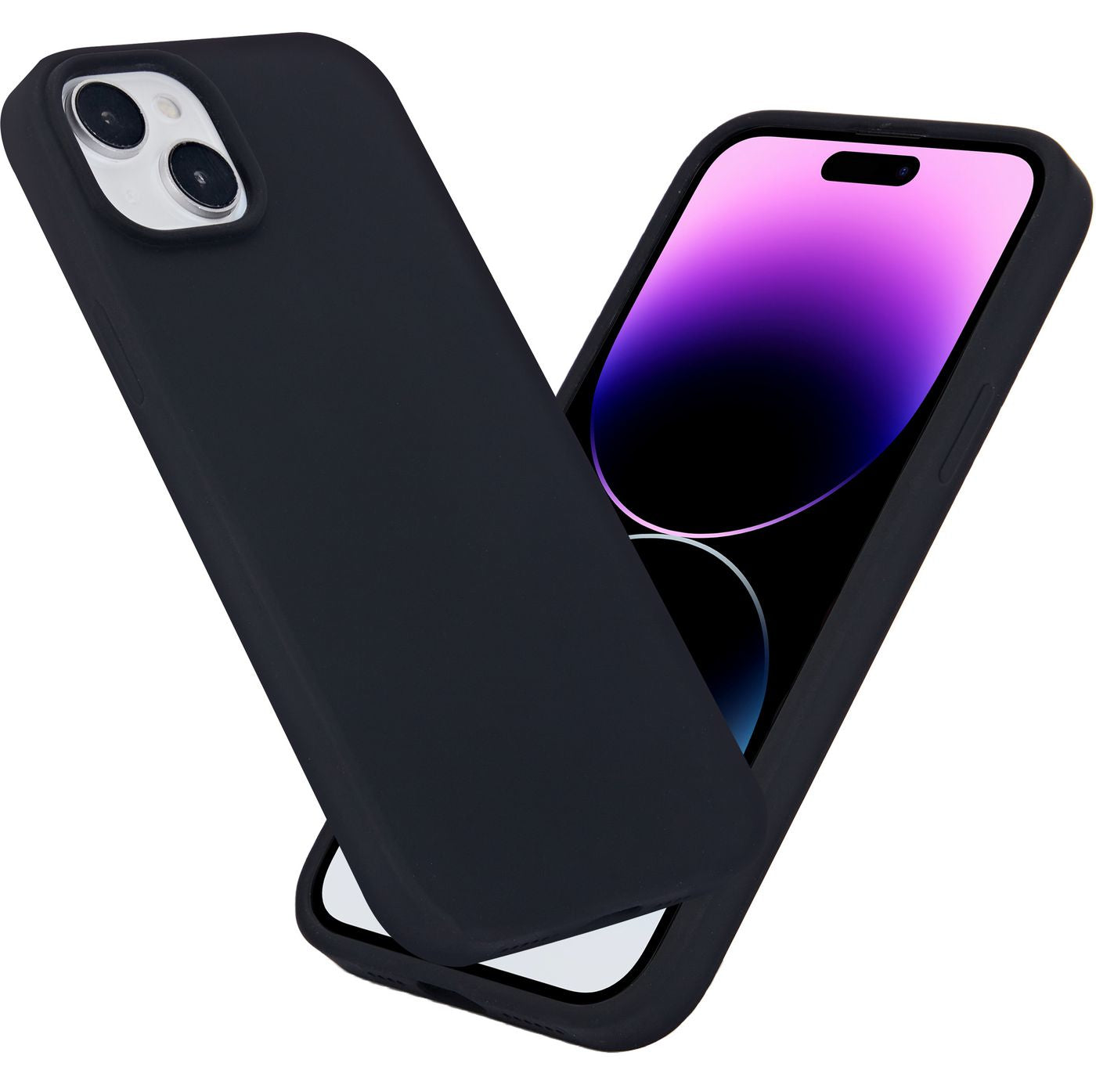 eSTUFF INFINITE ROME Backcover – für Apple iPhone 15 Plus – MagSafe, PC+Silikon+Mikrofaser, Schwarz