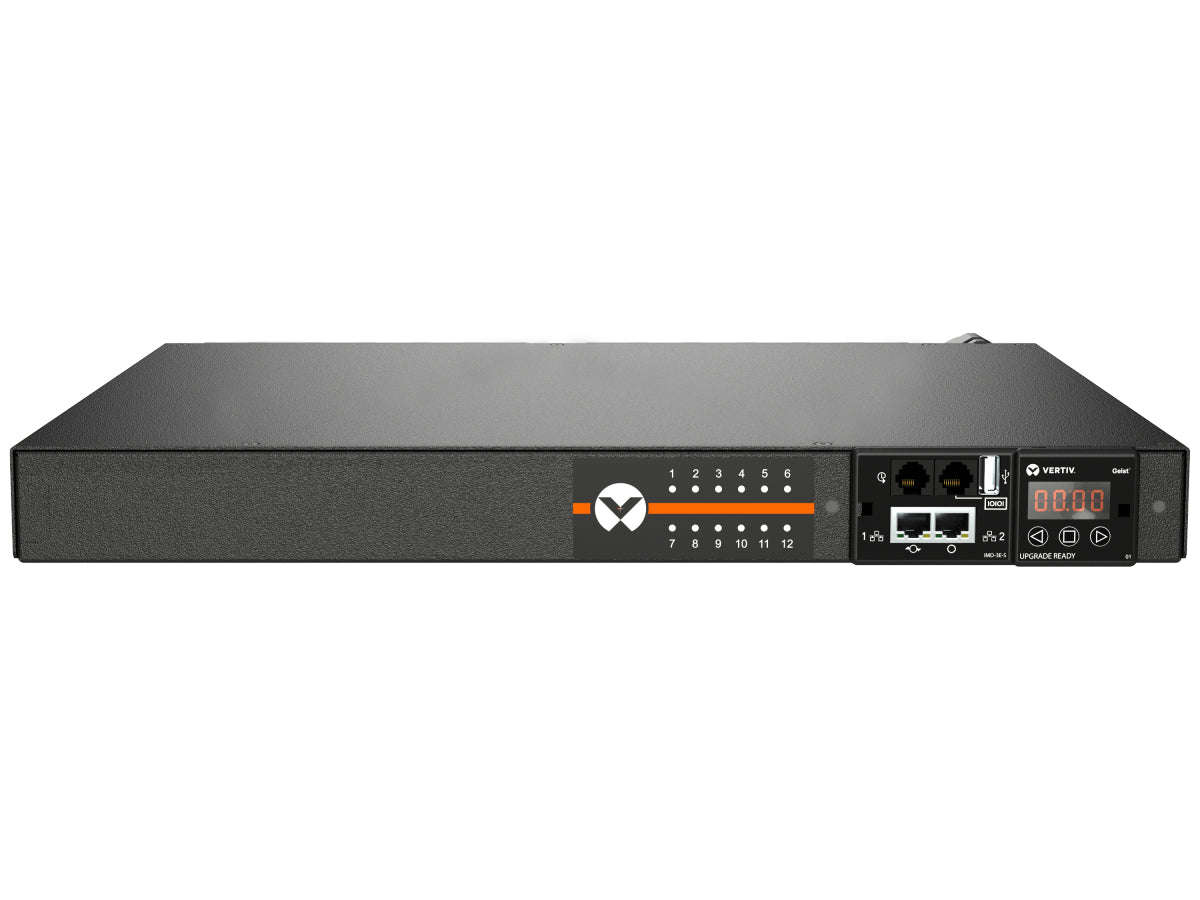 Vertiv MGU3E1R5-12CF13-2PS56B2H10-S Rack-PDU 1U – 12× AC-Ausgänge (C13/C19), geschaltet – IEC 60309, 3 m