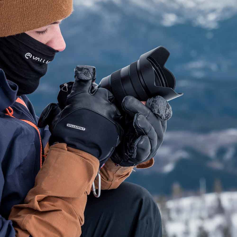Vallerret Photography Gloves Vallerret Tinden Handschuhe – Grösse XXL, Echtes Leder, magnetische Fingerspitzen – Schwarz