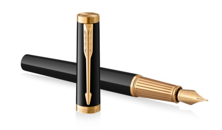 Parker Ingenuity Black G.T. – Federspitze M – blaue Tinte – Patronen – Aluminiumgehäuse