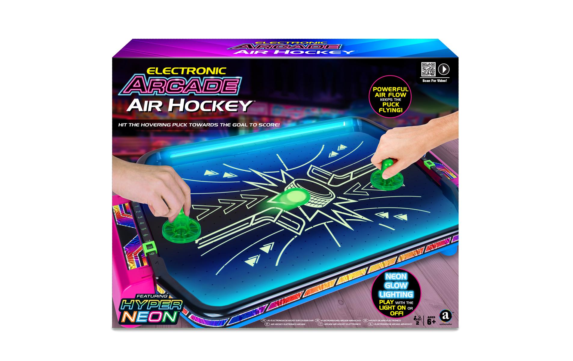 Sombo Elektronisch Arcade Air Hockey – Air-Hockey, 1–2 Spieler, ab 6 Jahren, 20 Min., Mehrsprachig