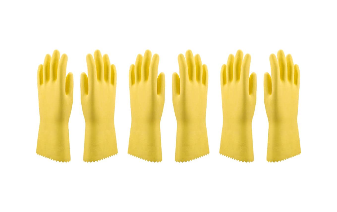 Edi Baur – Arbeitshandschuhe – M, 2 Stück – Latex, Gelb
