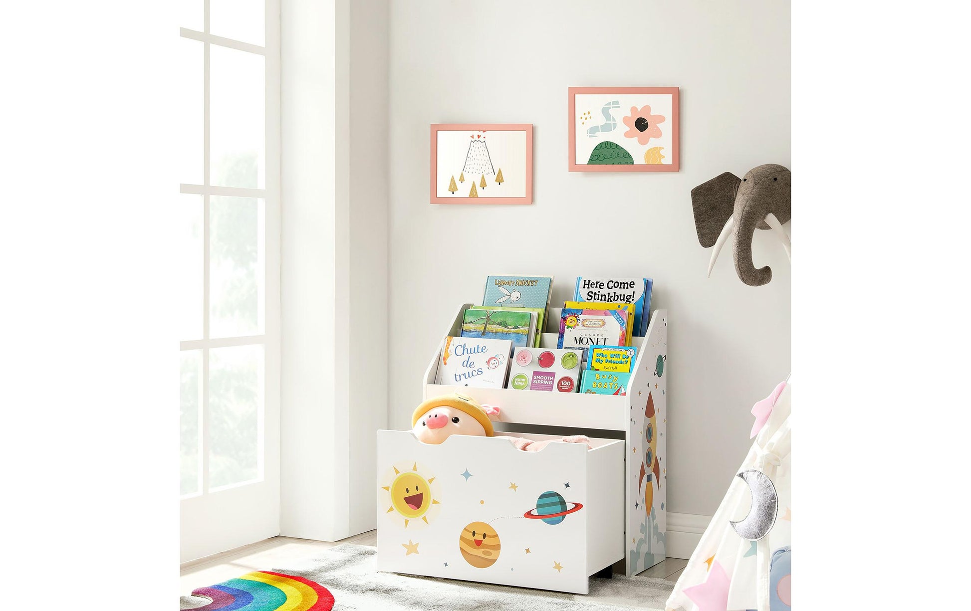 Songmics Büro-/Lagerregal freistehend, GKR41WT – 3 Böden – 62,5 × 29,5 × 70 cm – Weiss – MDF/Spanplatte