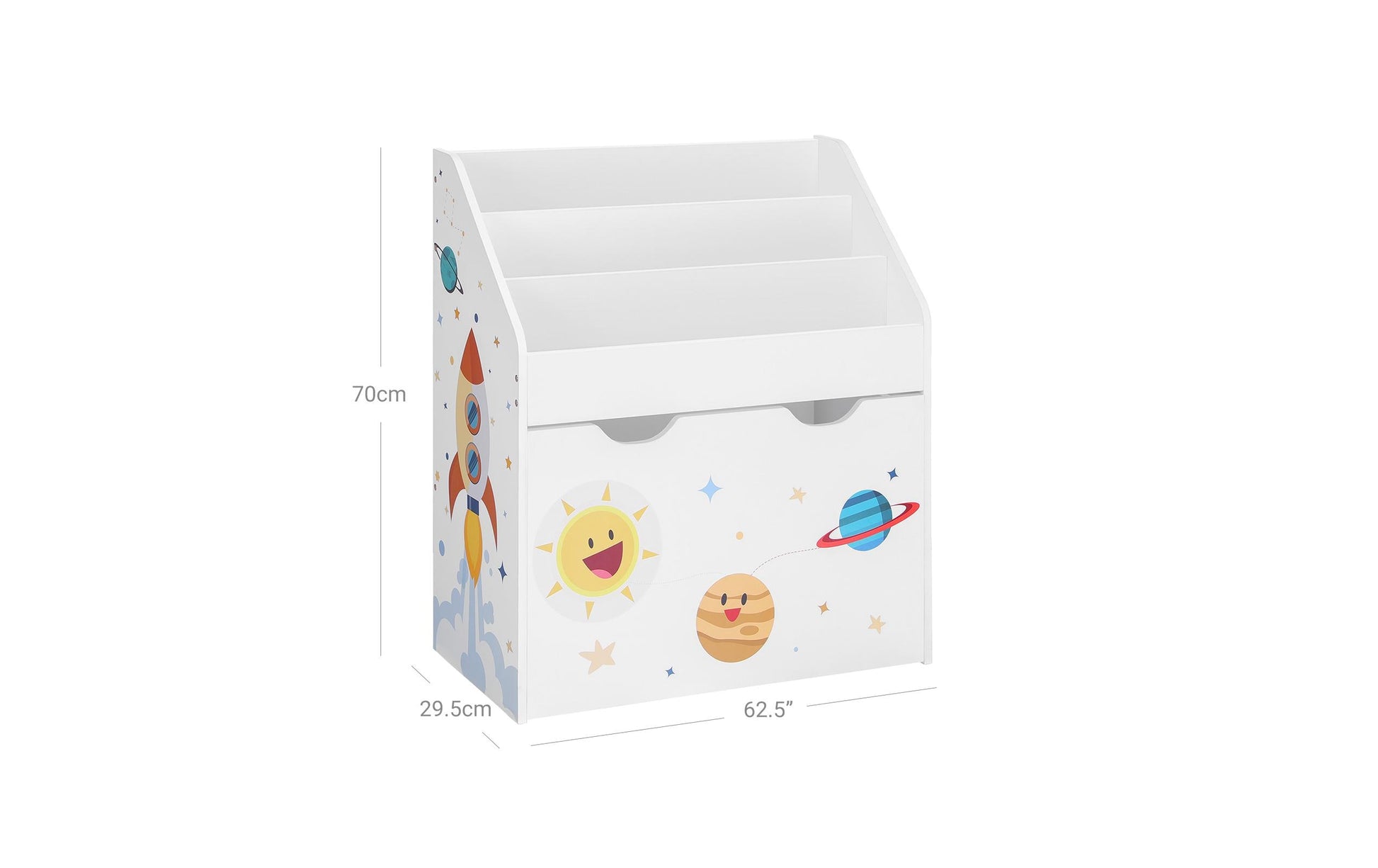 Songmics Büro-/Lagerregal freistehend, GKR41WT – 3 Böden – 62,5 × 29,5 × 70 cm – Weiss – MDF/Spanplatte