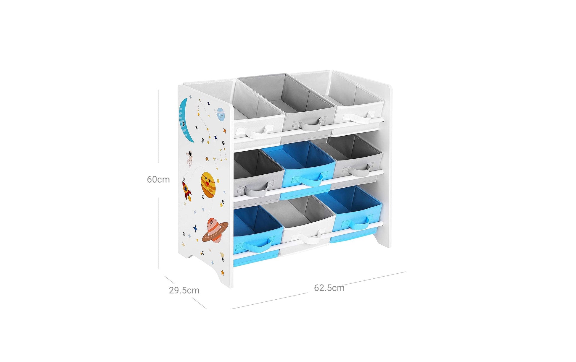 Songmics Büro-/Lagerregal freistehend, GKR33WT – 9 Böden – 62,5 × 29,5 × 60 cm – Weiss – Holz/Stahl