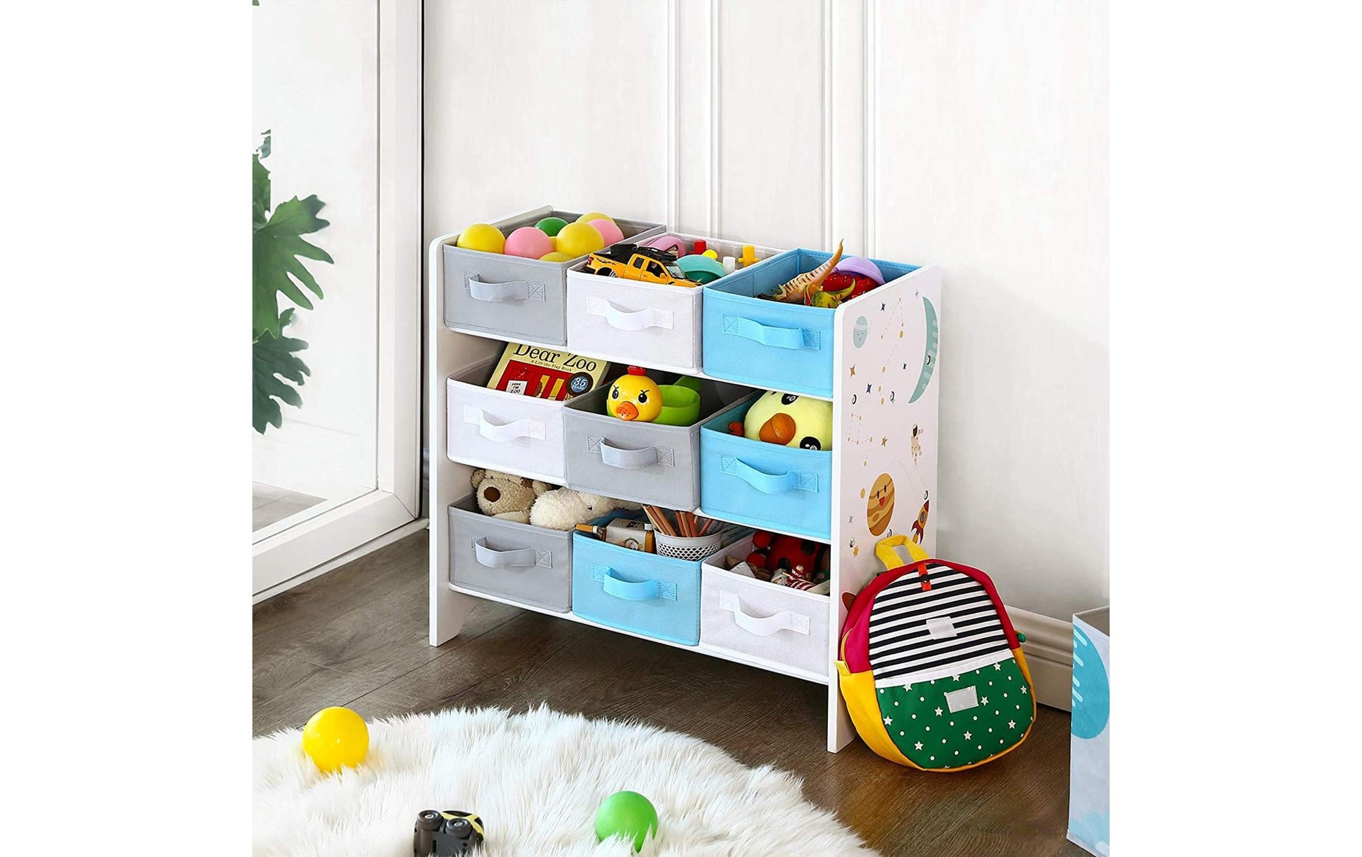 Songmics Büro-/Lagerregal freistehend, GKR33WT – 9 Böden – 62,5 × 29,5 × 60 cm – Weiss – Holz/Stahl