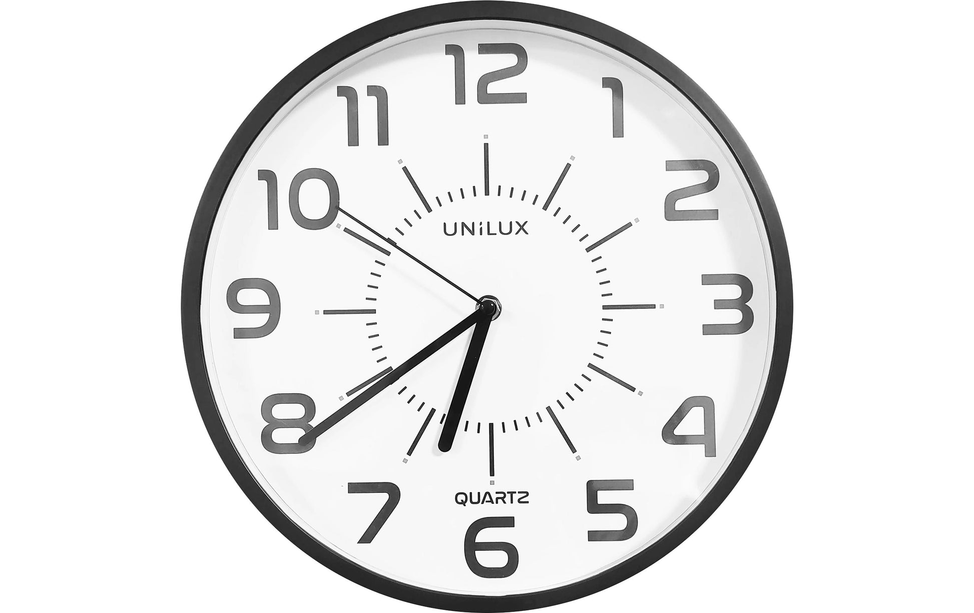 Unilux Pop PL Wanduhr – Analog, lautlos, Ø 30,5 cm, schwarz