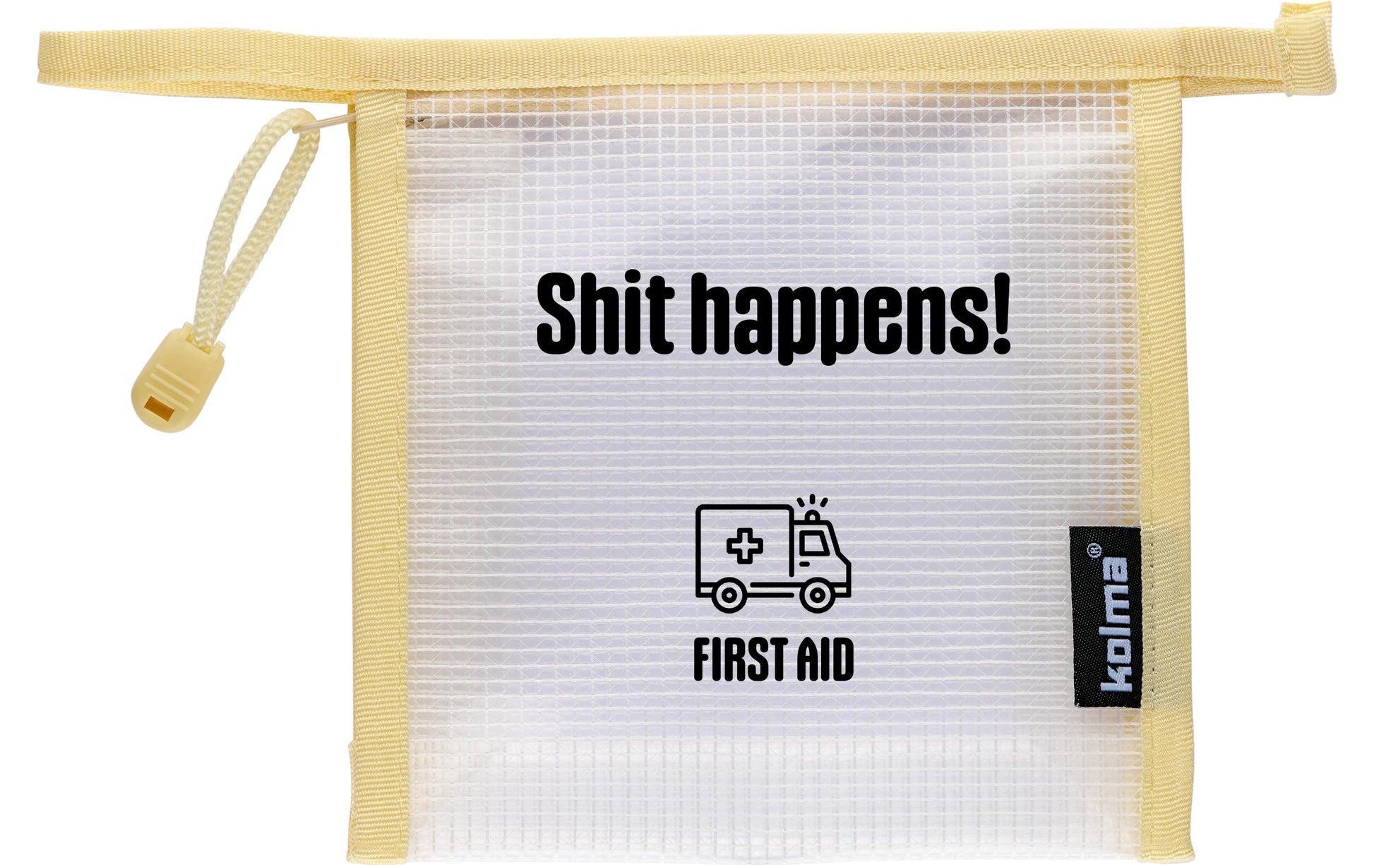 Kolma Mesh Bag – Reissverschlusstasche, 15,5 × 1 × 15,5 cm, creme, Netz