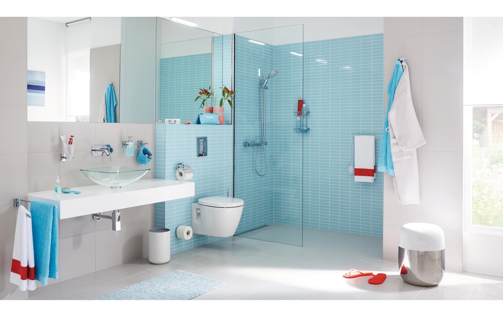 TESA Toilettenpapierhalter – Edelstahl, selbstklebend, 13,6 × 4,6 × 6,1 cm