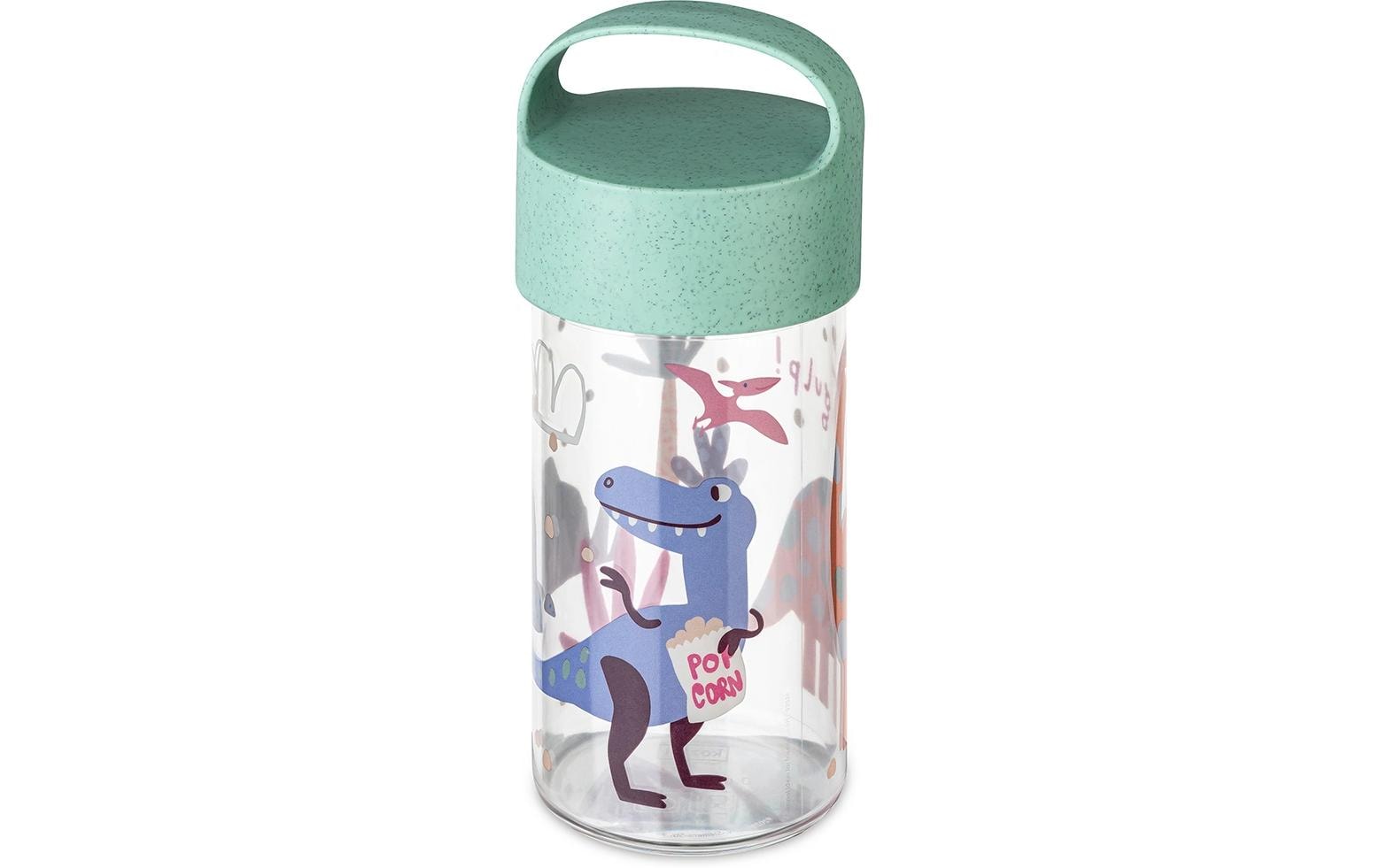 Koziol REX Snack- & Trinkflasche 500 ml – Biozirkulärer Kunststoff, Dinosaurier