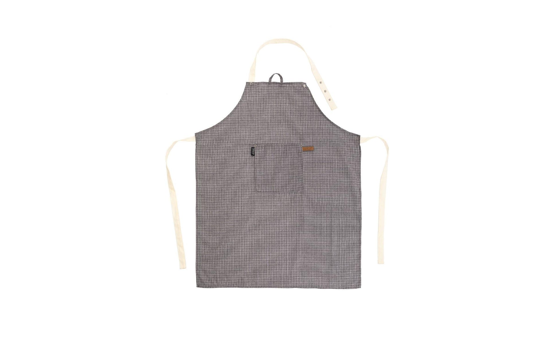 Tiseco Kochschürze Sherlock Checker – Baumwolle, Polyester, 68×85 cm, Grau, 1 Stück
