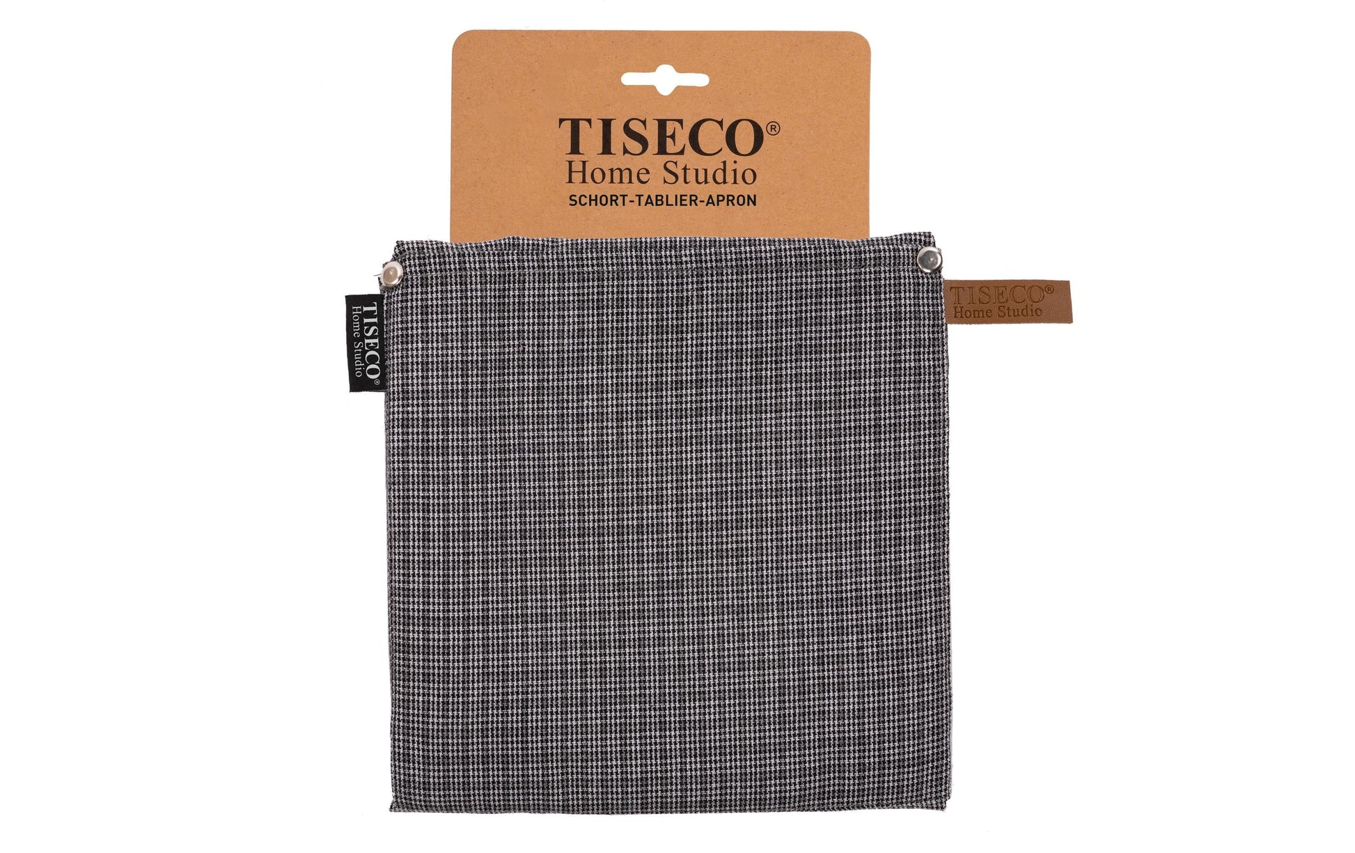 Tiseco Kochschürze Sherlock Checker – Baumwolle, Polyester, 68×85 cm, Grau, 1 Stück