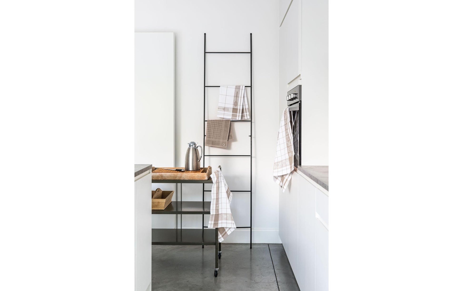 Tiseco Pharao – Geschirrtücher 3er-Set, 50 × 70 cm, Baumwolle, Taupe/Weiss