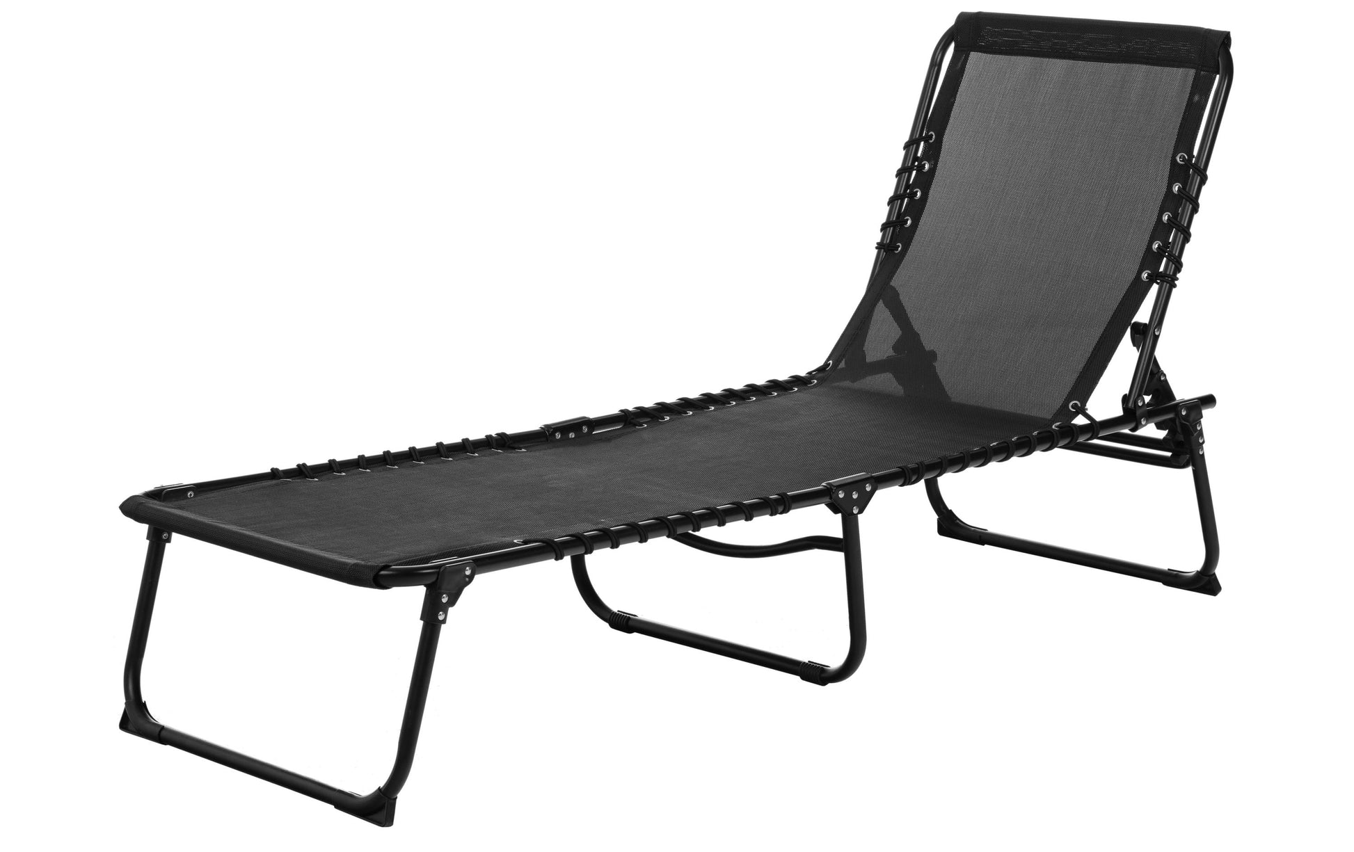 Cocon Liegestuhl – B 58 × T 190 × H 30 cm – Polyester, Schwarz
