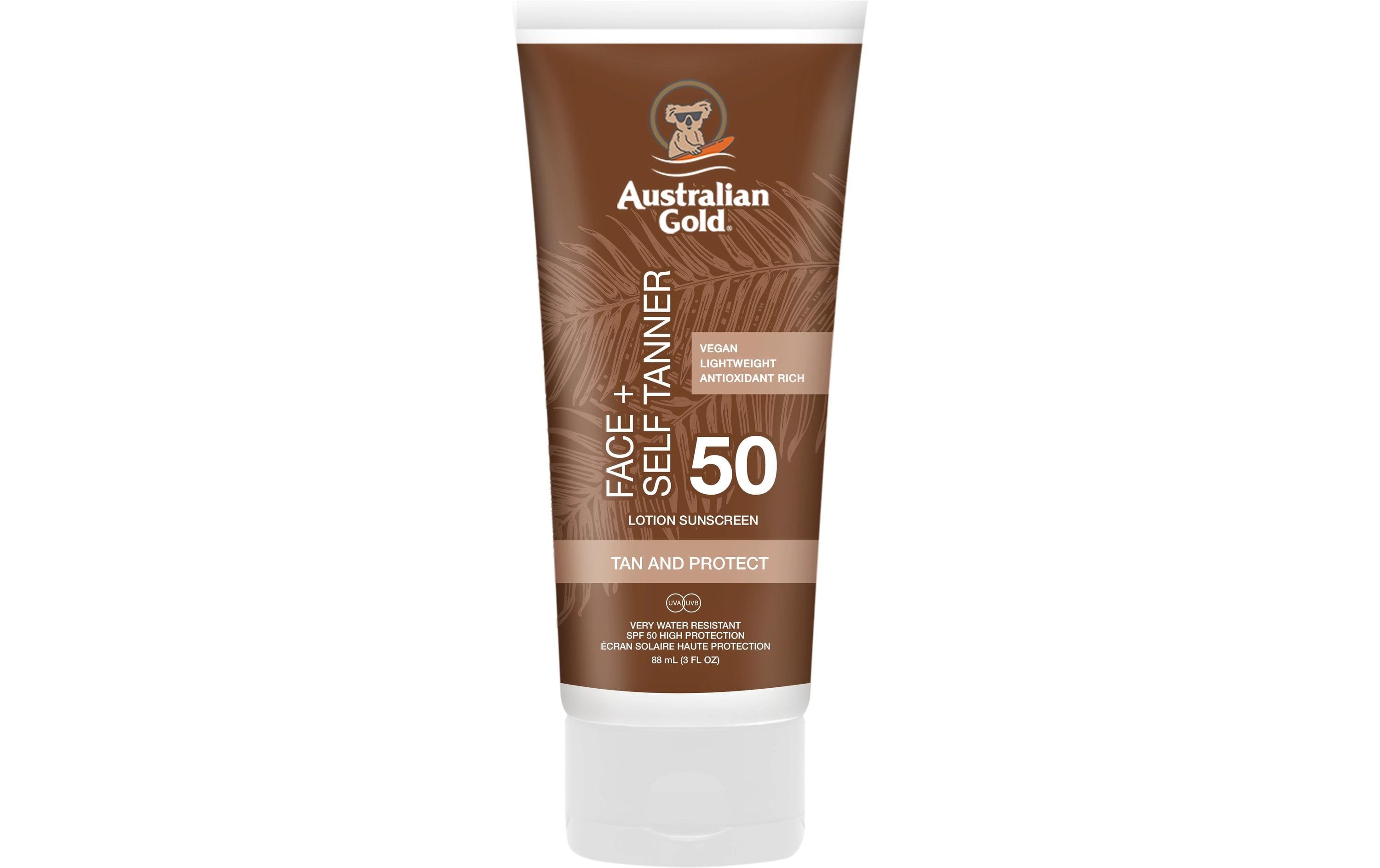 Australian Gold Sonnencreme SPF 50 – Bronzer – Wasserfest – 88 ml