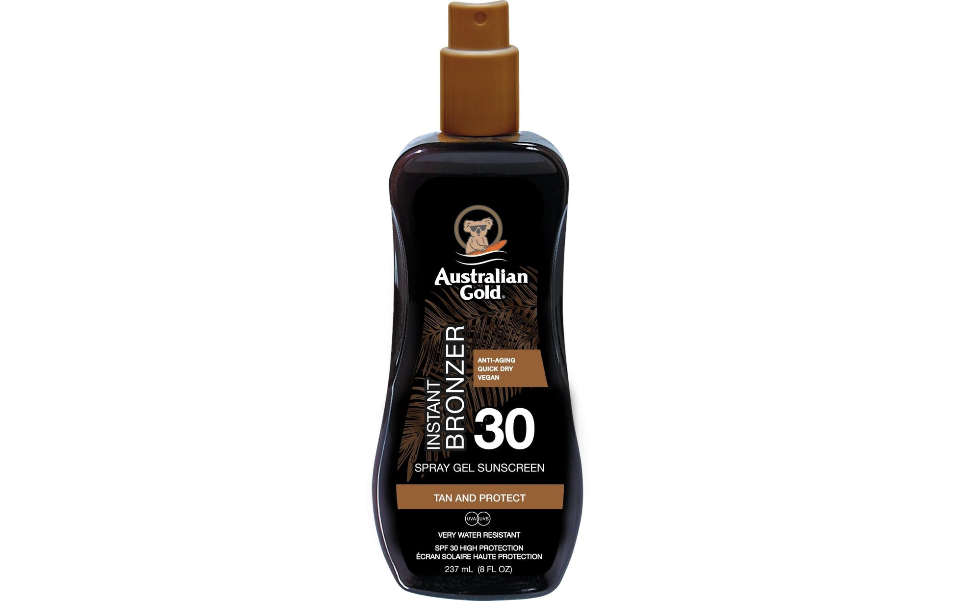 Australian Gold Sonnencreme SPF 30 – mit Bronzer, wasserfest – 237 ml