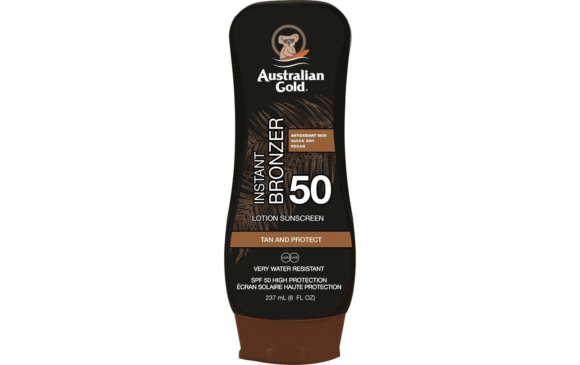 Australian Gold Sonnenmilch SPF 50 – mit Bronzer, wasserfest – 237 ml