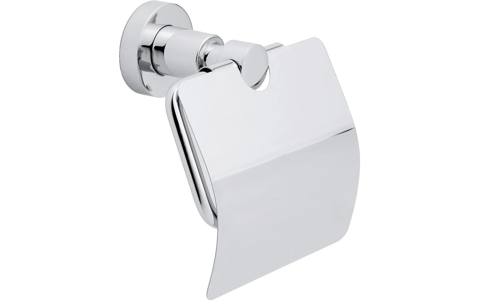 TESA Toilettenpapierhalter – chrom, klebend, wandmontiert, 14 × 13,5 × 8 cm