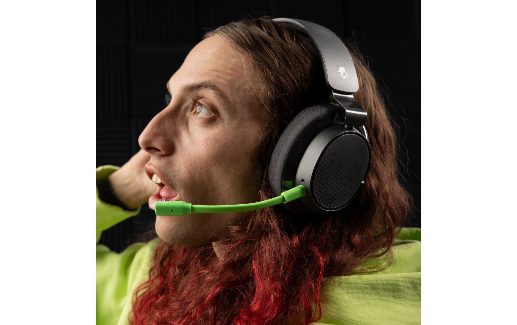 Skullcandy SLYR Pro – Over-Ear Gaming-Headset – 3,5 mm/Kabel & Bluetooth, abnehmbares Mikrofon – Schwarz – bis 24