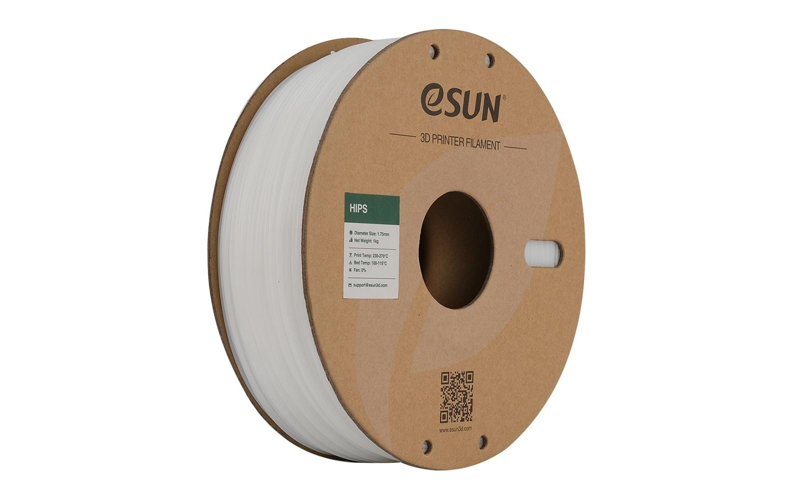 eSUN 3D-Drucker-Filament HIPS 1,75 mm Weiss, 1 kg