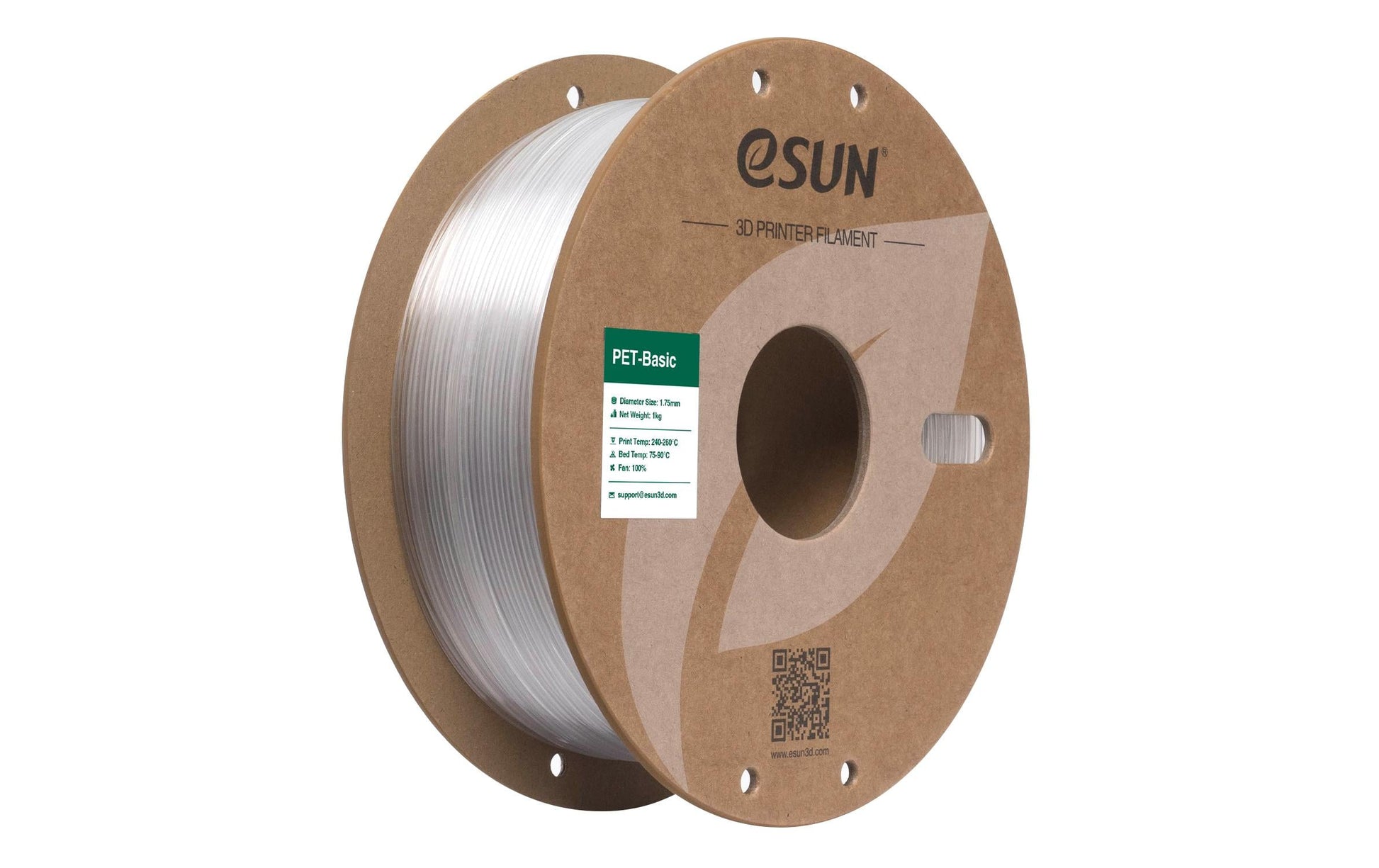 eSUN 3D-Drucker-Filament PET 1,75 mm Transparent, 1 kg
