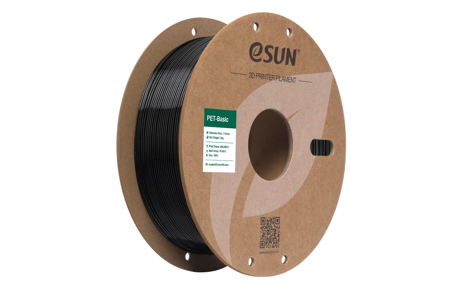 eSUN 3D-Drucker-Filament PET 1,75 mm Schwarz, 1 kg