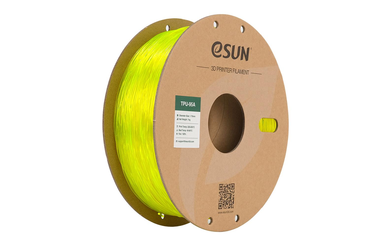 eSUN Filament TPU-95A – 1,75 mm, 1 kg – Gelb – 1 Stück