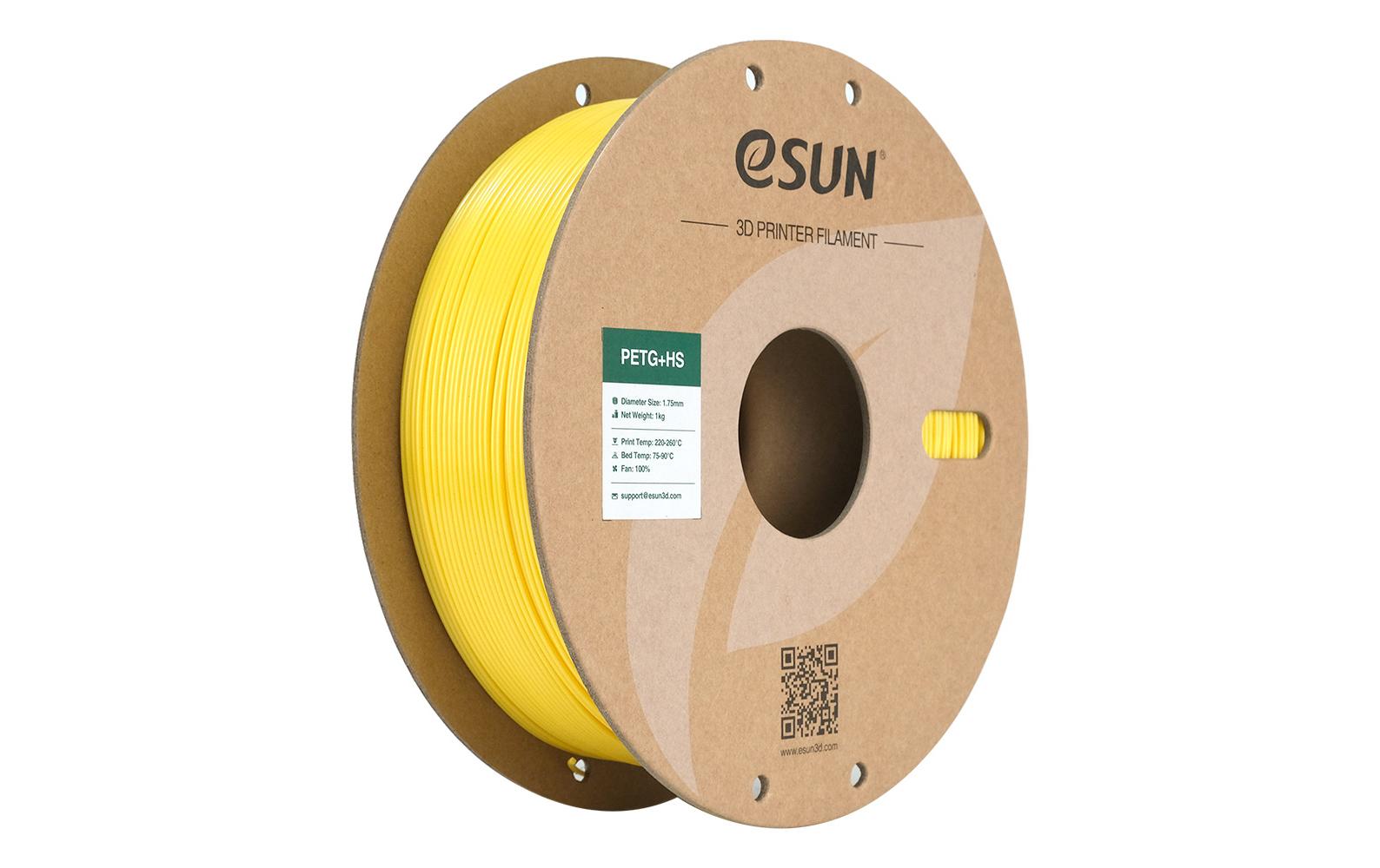 eSUN 3D-Drucker-Filament PETG+ HS PETG 1,75 mm Gelb, 1 kg