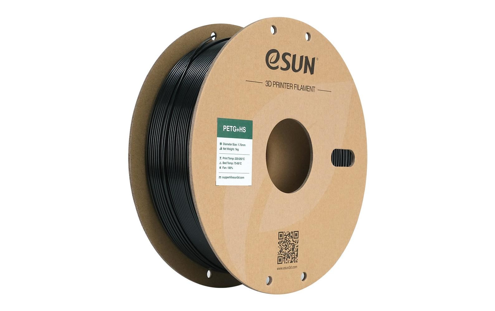 eSUN 3D-Drucker-Filament PETG 1,75 mm Schwarz, 1 kg
