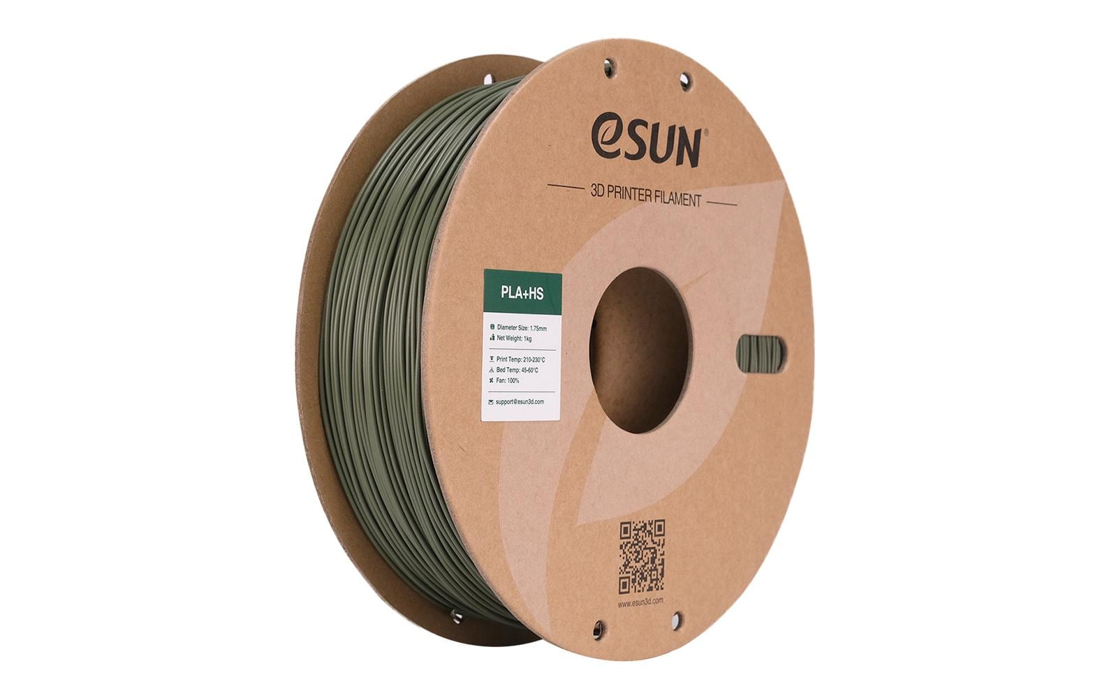 eSUN 3D-Drucker-Filament PLA+ HS 1,75 mm Olivgrün, 1 kg