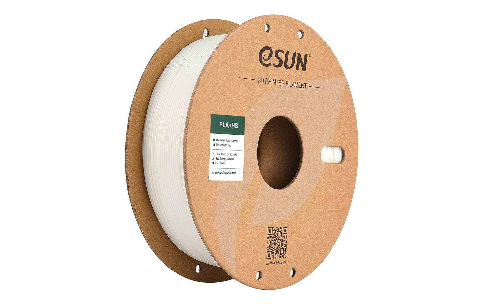 eSUN 3D-Drucker-Filament PLA+ HS 1,75 mm Weiss, 1 kg