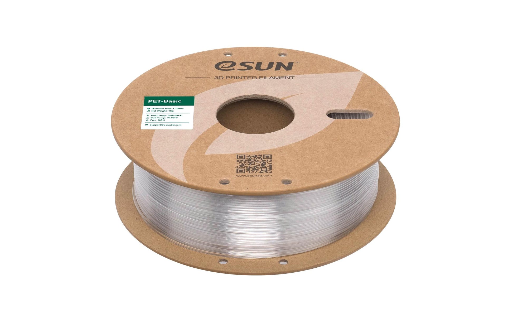 eSUN 3D-Drucker-Filament PET 1,75 mm Transparent, 1 kg