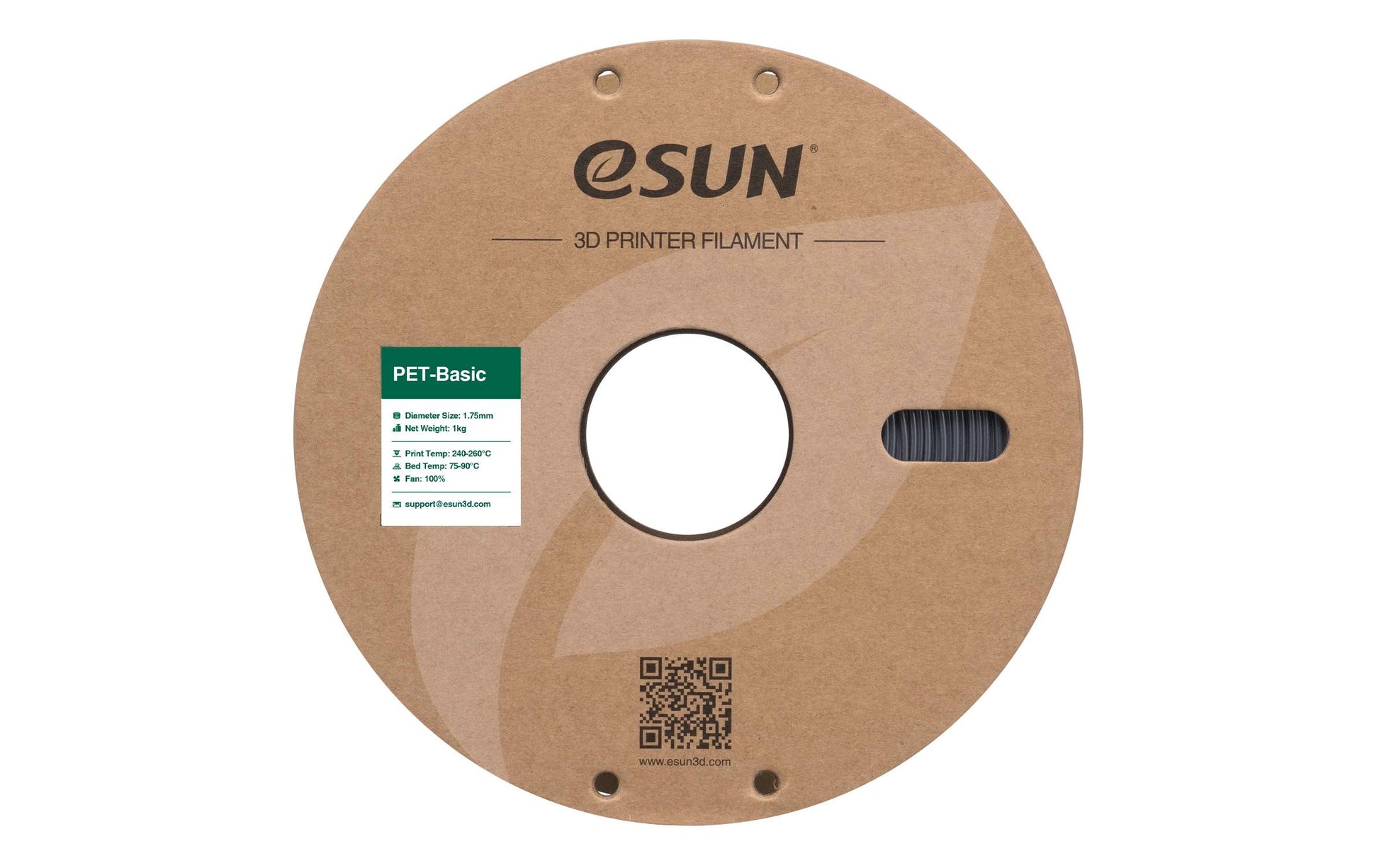 eSUN 3D-Drucker-Filament PET 1,75 mm Grau, 1 kg
