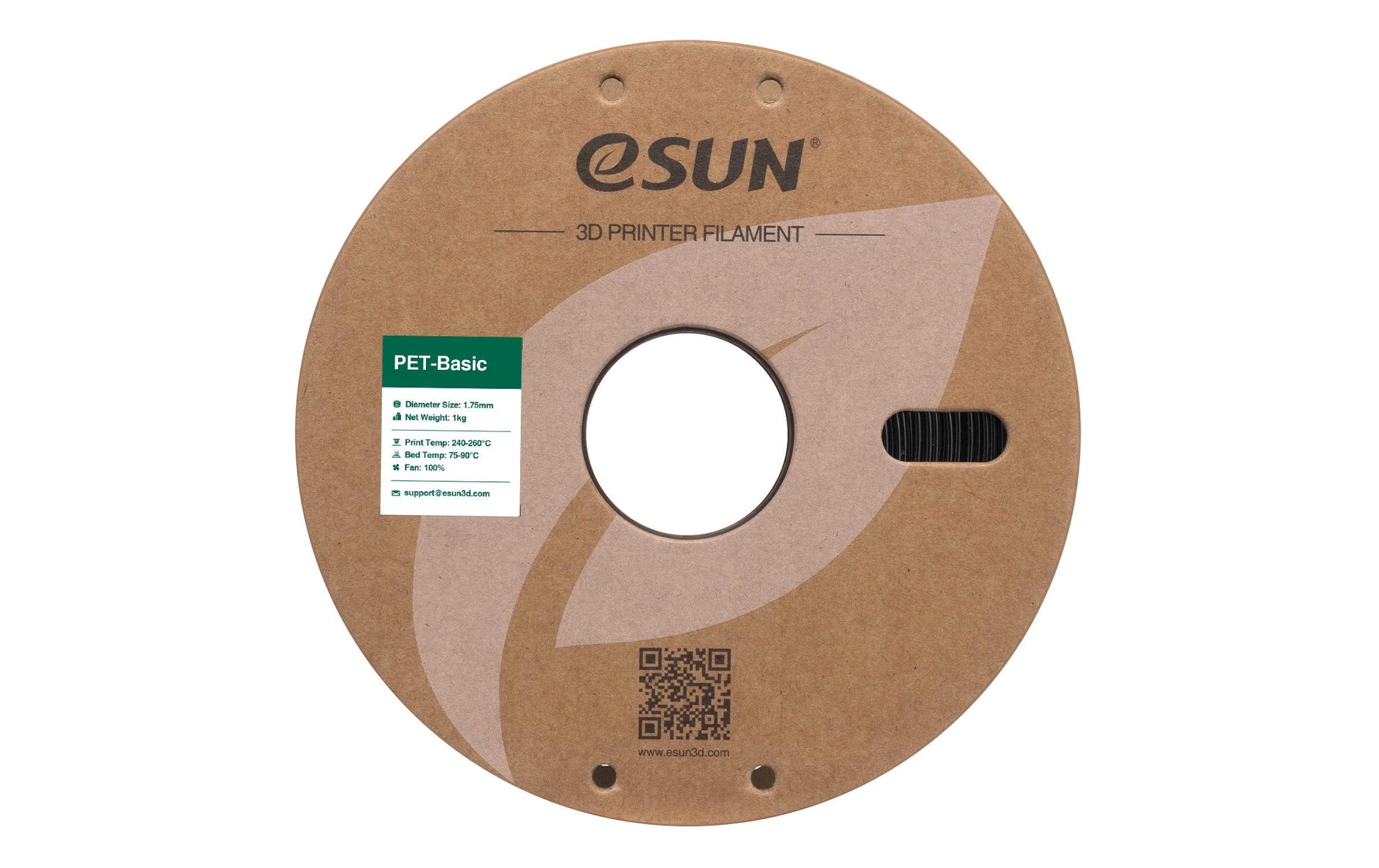 eSUN 3D-Drucker-Filament PET 1,75 mm Schwarz, 1 kg