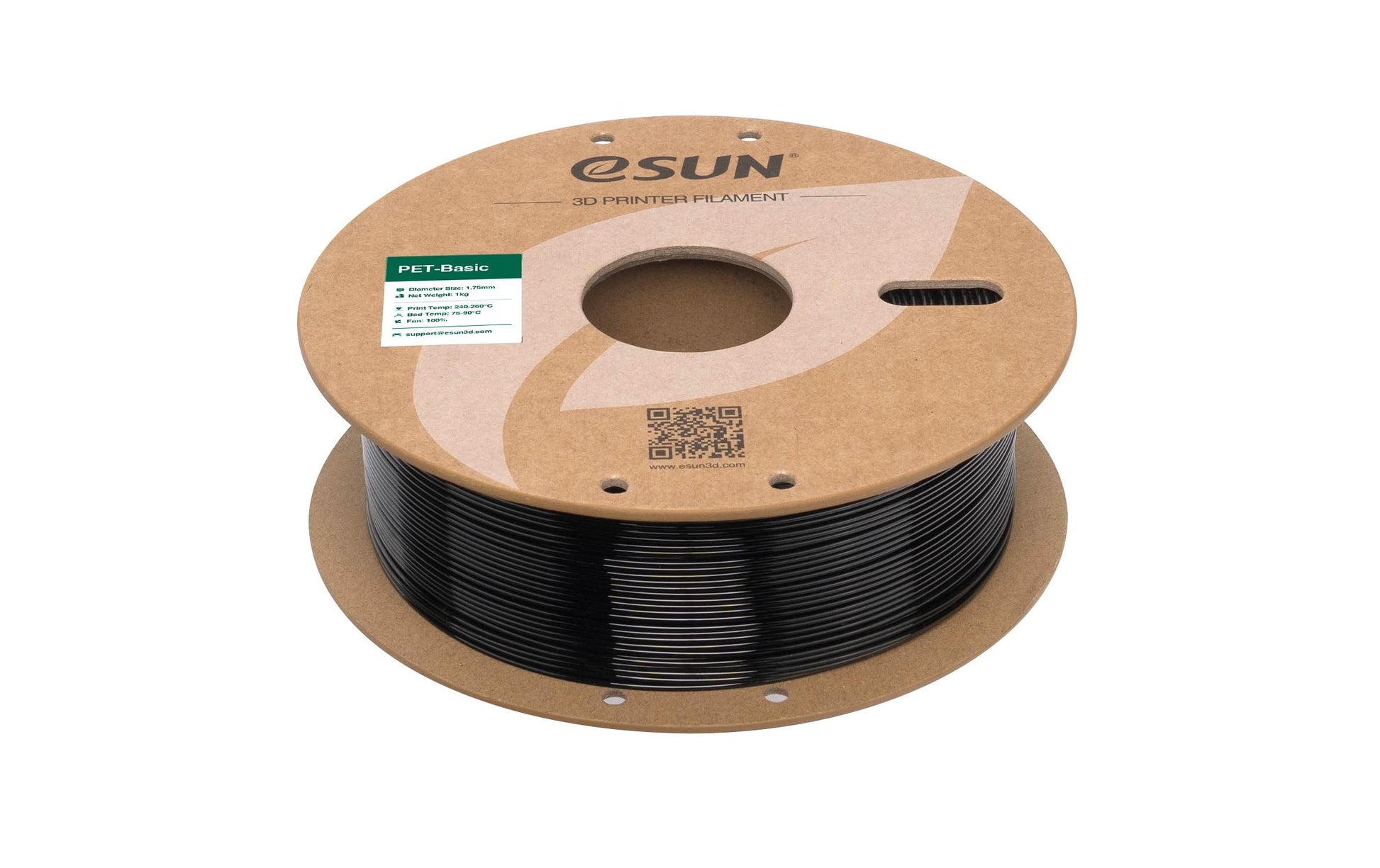 eSUN 3D-Drucker-Filament PET 1,75 mm Schwarz, 1 kg