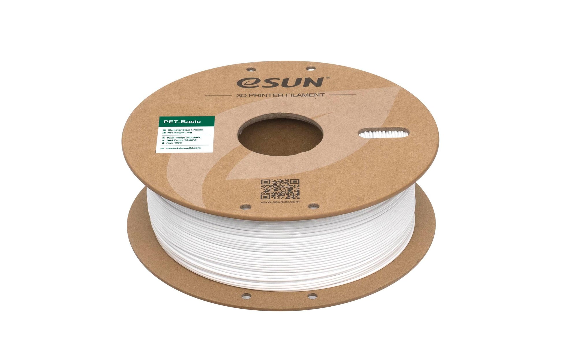eSUN 3D-Drucker-Filament PET 1,75 mm Weiss, 1 kg