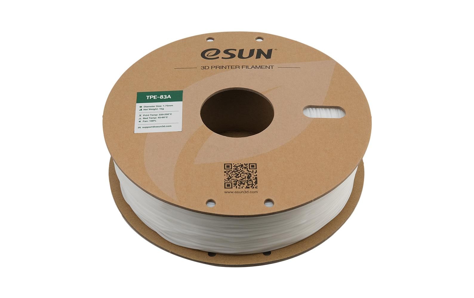 eSUN Filament TPU-83A – 1,75 mm, 1 kg – Weiss – 1 Stück