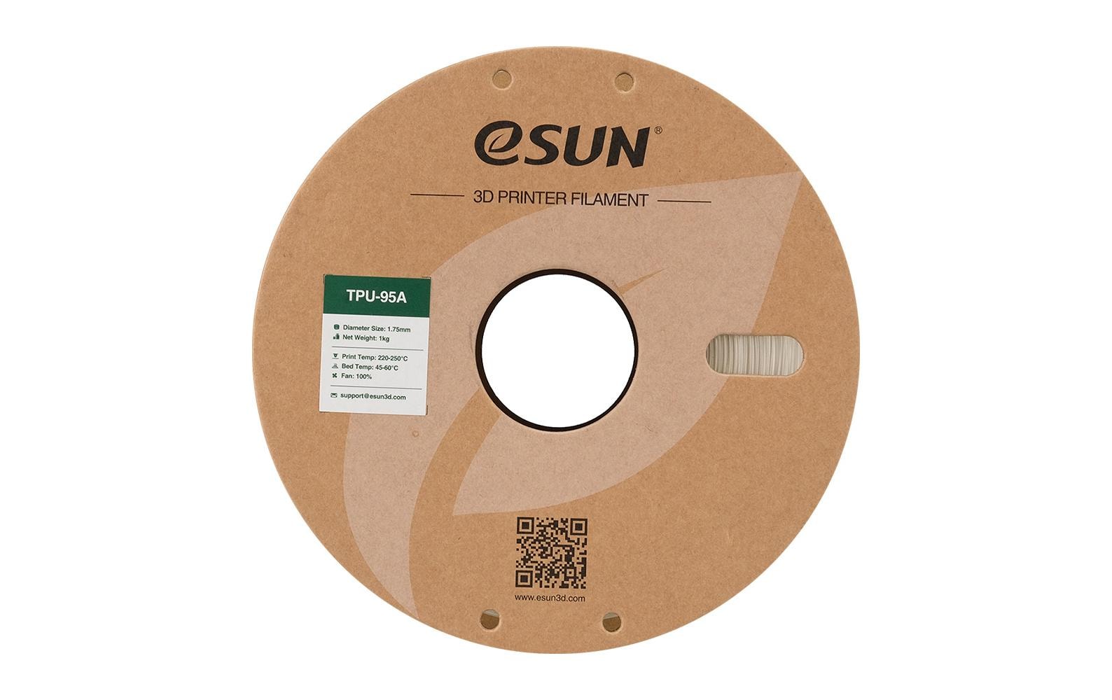 eSUN Filament TPU-95A – 1,75 mm, 1 kg – Transparent 1 Stück