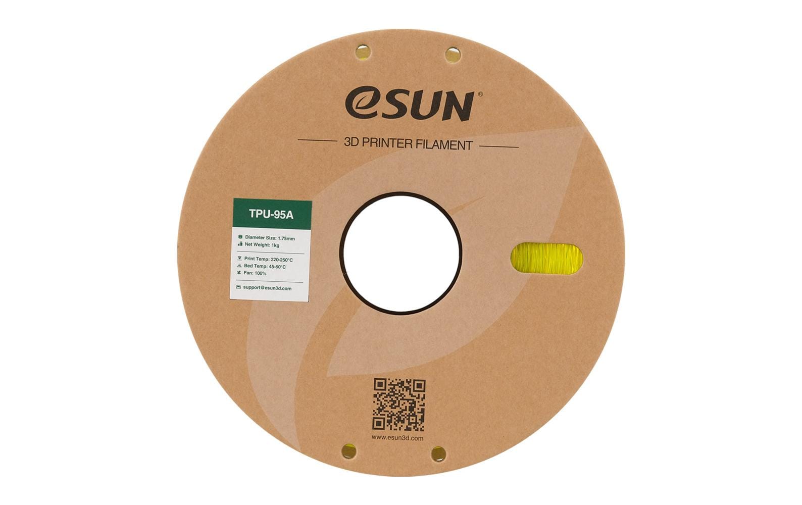 eSUN Filament TPU-95A – 1,75 mm, 1 kg – Gelb – 1 Stück