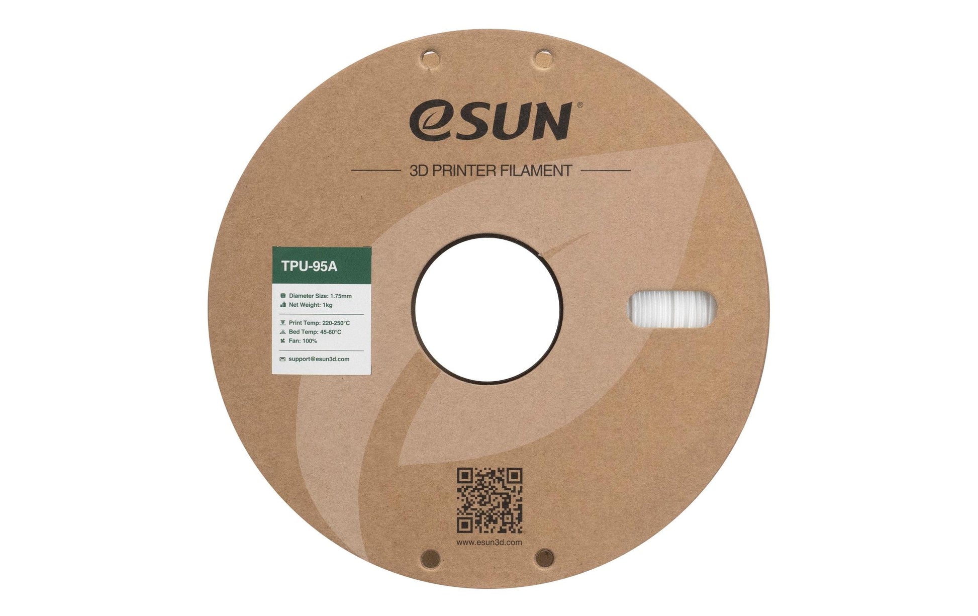 eSUN Filament TPU-95A – 1,75 mm, 1 kg – Weiss