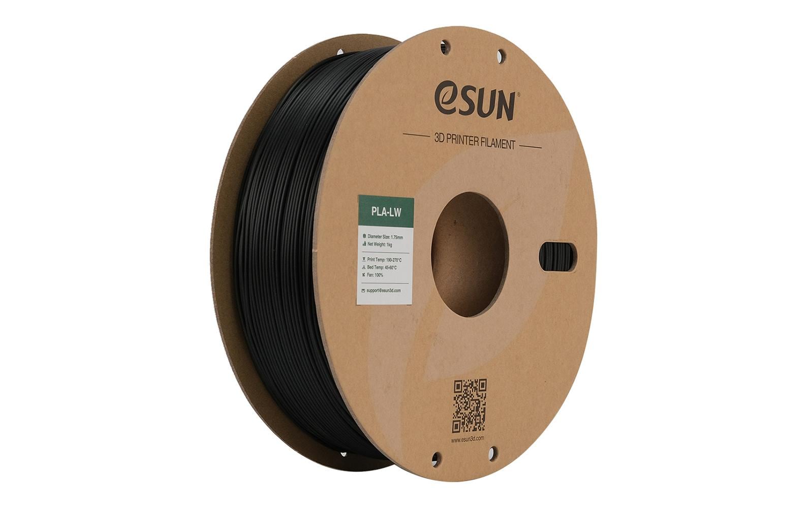 eSUN Filament PLA LW – 1,75 mm, 1 kg – Schwarz