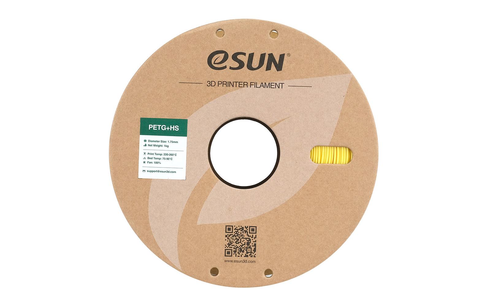 eSUN 3D-Drucker-Filament PETG+ HS PETG 1,75 mm Gelb, 1 kg