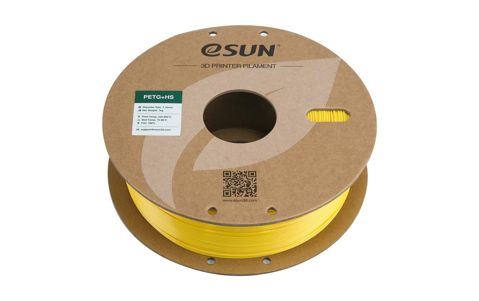 eSUN 3D-Drucker-Filament PETG+ HS PETG 1,75 mm Gelb, 1 kg