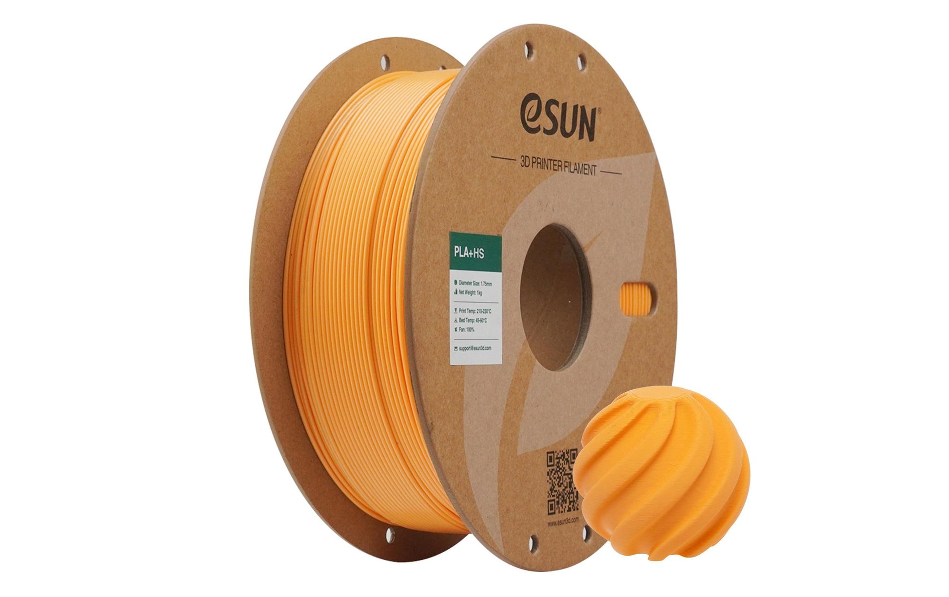 eSUN 3D-Drucker-Filament PLA+ HS, PLA, 1,75 mm, Aprikose, 1 kg