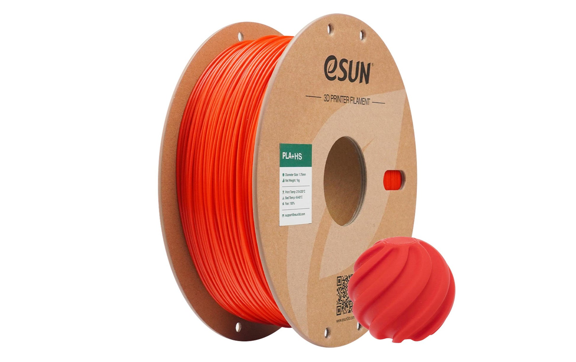 eSUN 3D-Drucker-Filament PLA+ HS 1,75 mm Rot, 1 kg