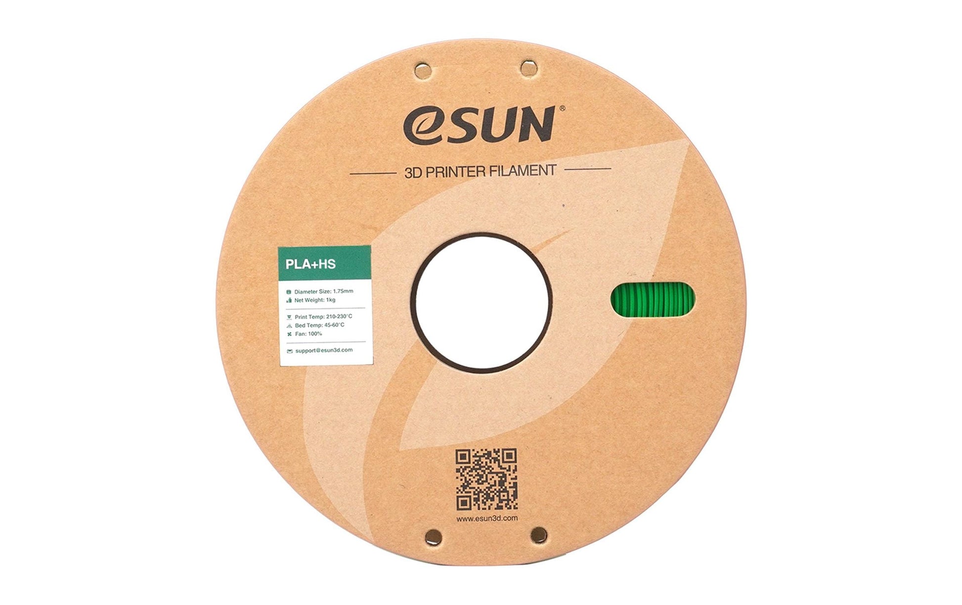 eSUN 3D-Drucker-Filament PLA+ HS 1,75 mm Grasgrün, 1 kg
