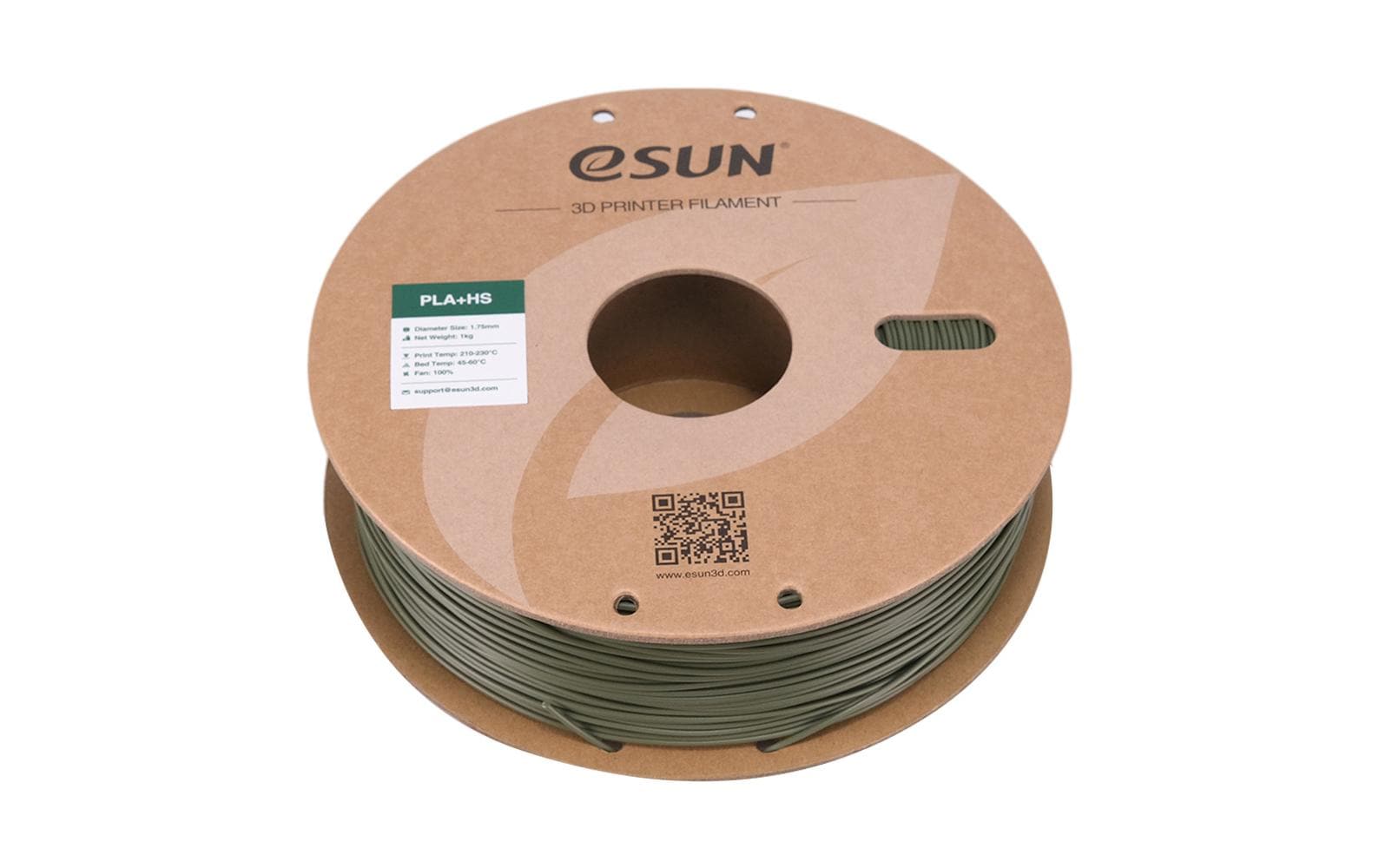 eSUN 3D-Drucker-Filament PLA+ HS 1,75 mm Olivgrün, 1 kg