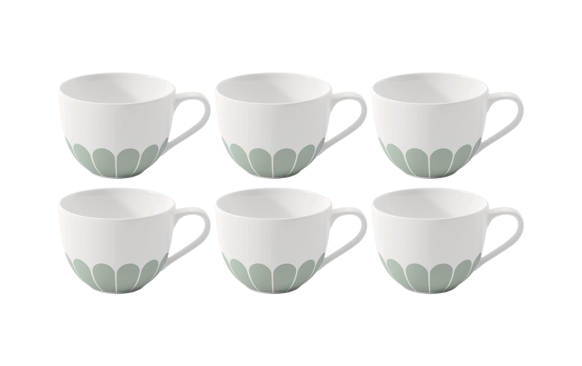 Villeroy & Boch Fleur Kaffeetasse – 0,16 l, Porzellan, Grün, mit Henkel, 6 Stück