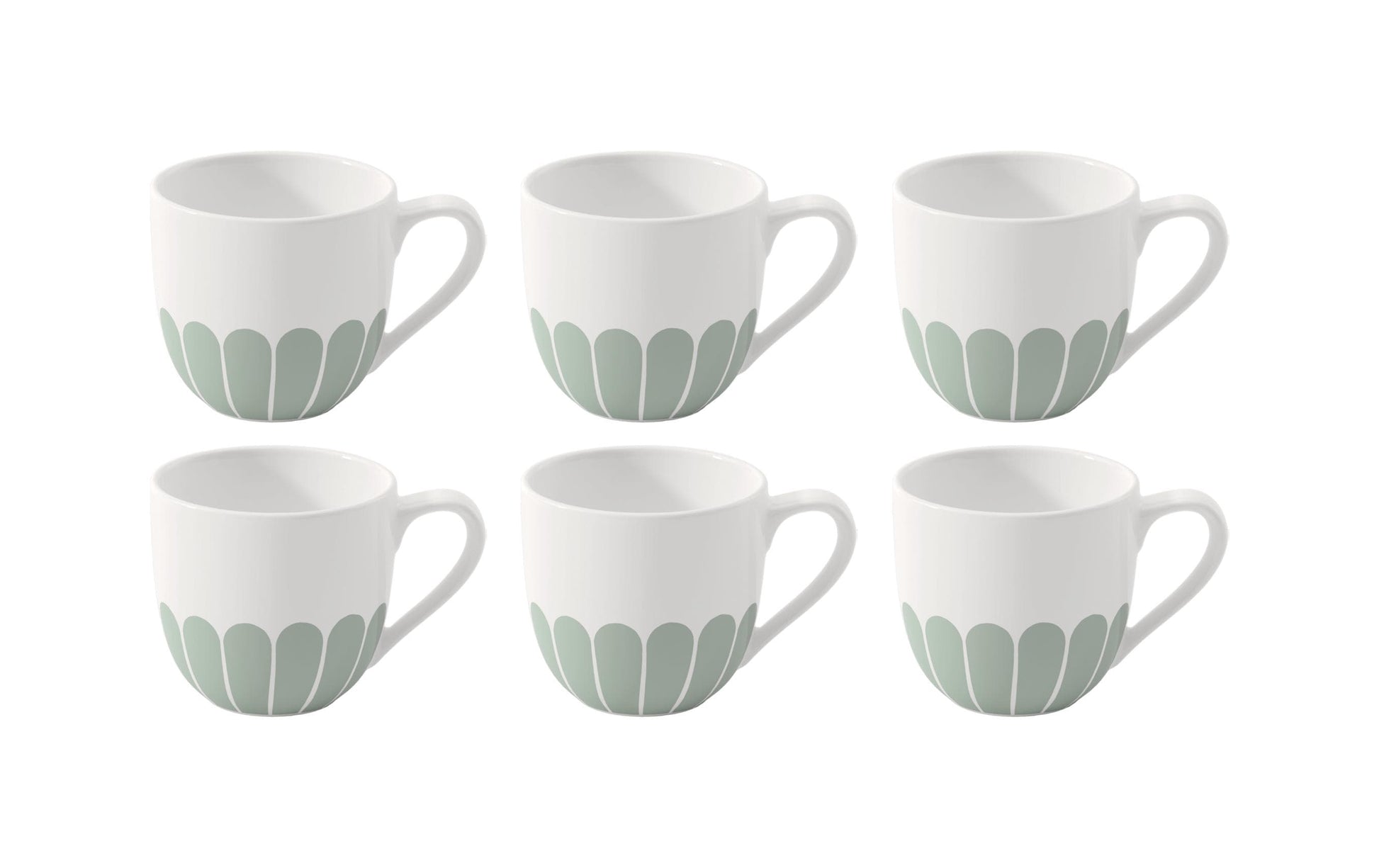 Villeroy & Boch Fleur Espressotasse – 0,07 l, Porzellan, Grün, Henkel, 6 Stück