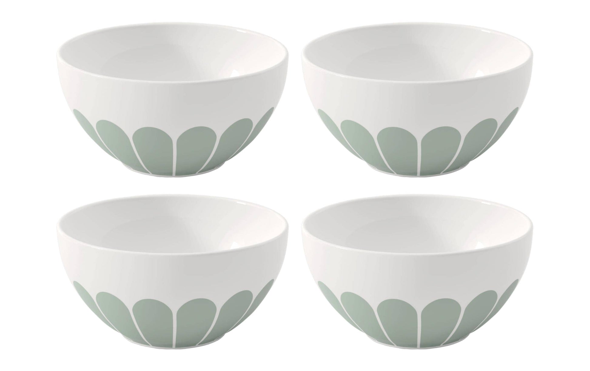 Villeroy & Boch Fleur Müslischale – Porzellan, Grün, 4 Stück